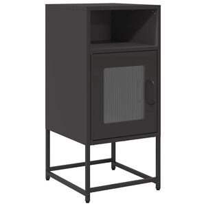 vidaXL y&ouml;p&ouml;yt&auml;kaappi musta 36x39x78 cm kylm&auml;valssattua ter&auml;st&auml;