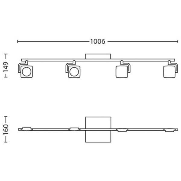 Philips myLiving LED-spottivalo Millennium 4x4,5 W valkoinen 531943116