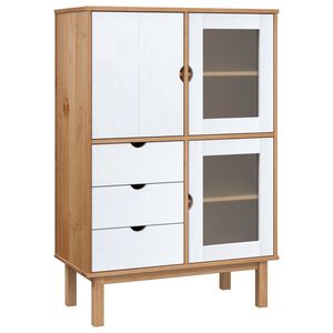 vidaXL Kaappi OTTA ruskea ja valkoinen 85x43x125 cm t&auml;ysi m&auml;nty