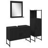 vidaXL Kylpyhuonekalustesetti 3 kpl Musta 33 x 33 x 113.5 cm