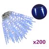 vidaXL J&auml;&auml;puikko jouluvalo 200 LED-valoa sininen 20 m akryyli PVC