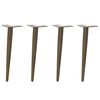 vidaXL Sohvapöydän jalat kartiomaiset, 4 kpl, luonnollinen teräs, 42-43 cm, teräs