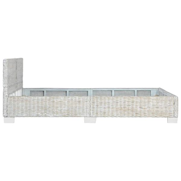 vidaXL Sängynrunko harmaa luonnollinen rottinki 140x200 cm