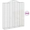 vidaXL Kaarimaiset gabionkorit 18 kpl 200x50x220/240 cm galvanoitu rauta
