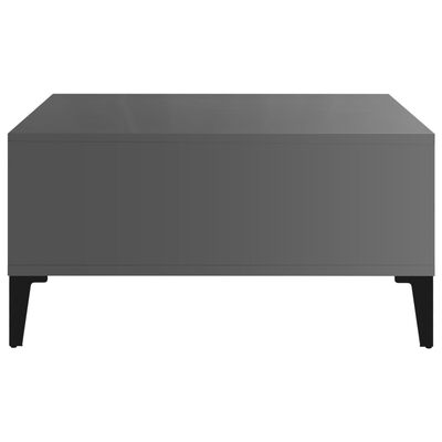 vidaXL Sohvapöytä korkeakiilto harmaa 60x60x30 cm lastulevy