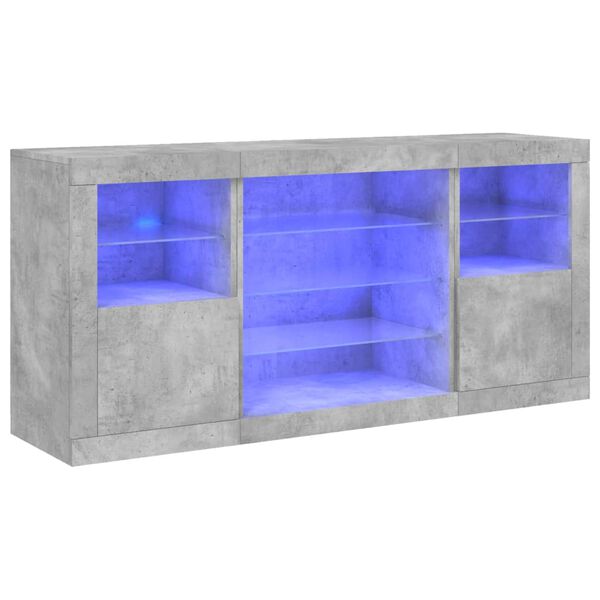 vidaXL Senkki LED-valoilla betoninharmaa 142,5x37x67 cm