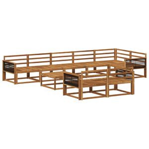 vidaXL Ulkosohvakokoelma 9 pcs Luonnollinen Tihe&auml; akasiapuu