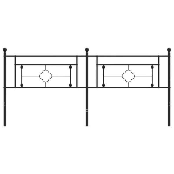 vidaXL Metallinen sängynpääty musta 193 cm