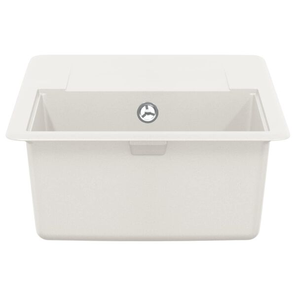 vidaXL Allas Valkoinen 670 x 460 mm 80% kvartsia ja 20% hartsia