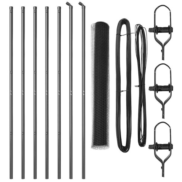 vidaXL Aitalatu Harmaa 10 x 1,2 m (13 mm verkko) Ter&auml;st&auml; ja PVC:t&auml;