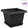 vidaXL Kasviruukut 24 kpl Musta Muovi