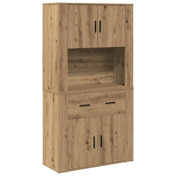vidaXL Highboard artesaani tammi 80 x 33 x 150 cm Tekninen puu