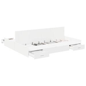 vidaXL S&auml;ilytystilallinen s&auml;ngynrunko Valkoinen 6FT Super King Size