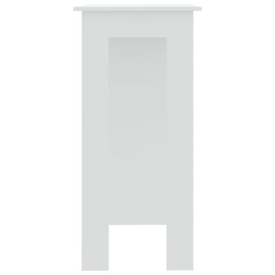 vidaXL Baaripöytä hyllyllä valkoinen 102x50x103,5 cm lastulevy