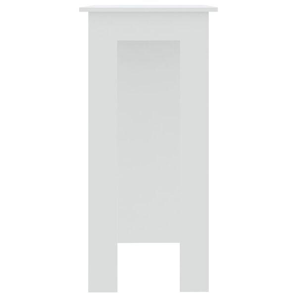 vidaXL Baaripöytä hyllyllä valkoinen 102x50x103,5 cm tekninen puu