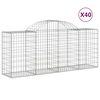 vidaXL Kaarevat kivikorit 40 kpl 200x50x80/100 cm galvanoitu rauta