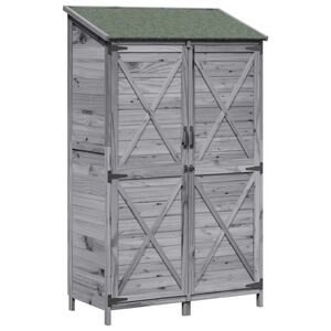 vidaXL Puutarhasuoja Harmaa 106 x 56 x 176,5 cm S&auml;teisen kuusipuu