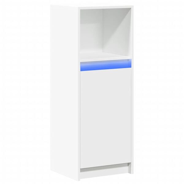 vidaXL Senkki LED-valoilla valkoinen 38x34x100 cm tekninen puu