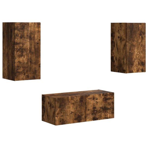 vidaXL TV-tasosetti Sein&auml;kiinnitett&auml;v&auml; 6 pcs Savup&auml;hkin&auml; Tekninen puu