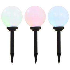 vidaXL LED-aurinkokennovalaisin 3 kpl v&auml;ri&auml; vaihtava py&ouml;re&auml; 20 cm RGB