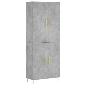 vidaXL Kaappi betoninharmaa 69,5x34x180 cm tekninen puu