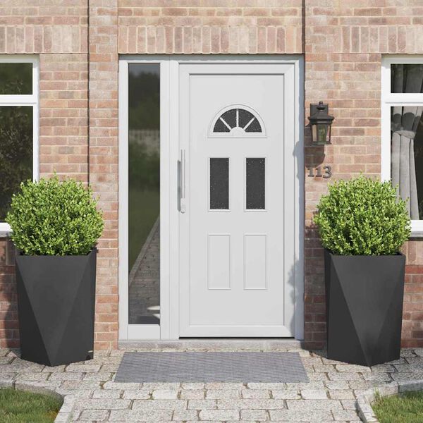 vidaXL Kukkalaatikko 2 pcs Musta 50 x 50 x 75 cm Ter&auml;s