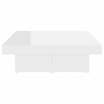vidaXL Sohvapöytä korkeakiilto valkoinen 90x90x28 cm lastulevy