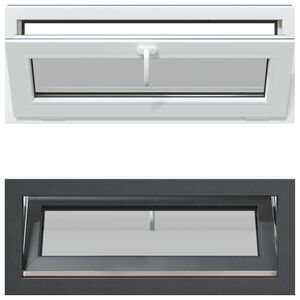 vidaXL Kellari-ikkuna RISOR 110 x 40 cm PVC ja lasi Antrasiitti