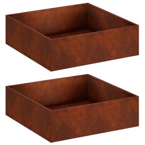 vidaXL Puutarha ruukku 2 kpl Ruosteinen 80 x 80 x 30 cm