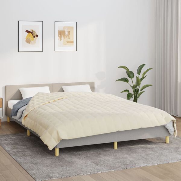 vidaXL Painopeitto vaalea kerma 200x225 cm 9 kg kangas