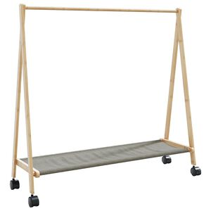 vidaXL Vaateteline hyllyill&auml; ja py&ouml;rill&auml; 106x34x106,5 cm bambu