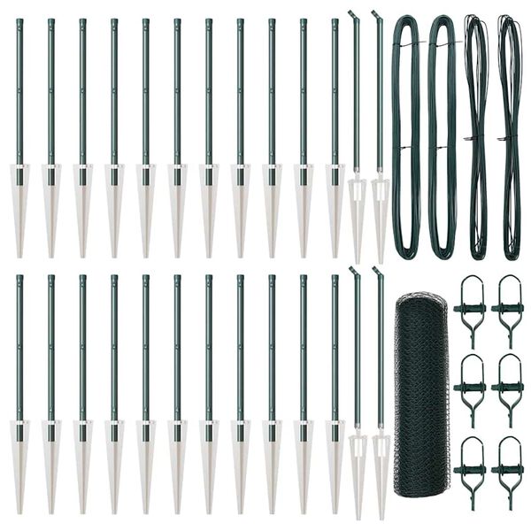 vidaXL Aitalatu Vihre&auml; 50 x 0,8 m (13 mm verkko) Ter&auml;st&auml; ja PVC:t&auml;