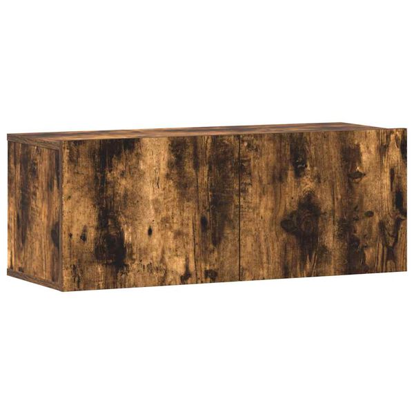 vidaXL 3-osainen TV-kaappisarja savutammi tekninen puu