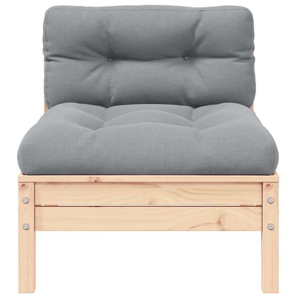 vidaXL 2-istuttava Puutarhasohva harmaat tyynyt täysi mänty
