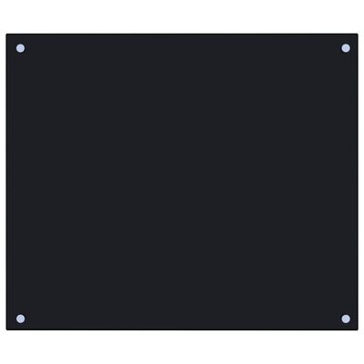 vidaXL Keittiön roiskesuoja musta 70x60 cm karkaistu lasi