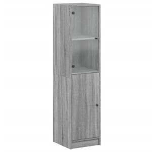 vidaXL Kaappi lasiovella harmaa Sonoma 35x37x142 cm