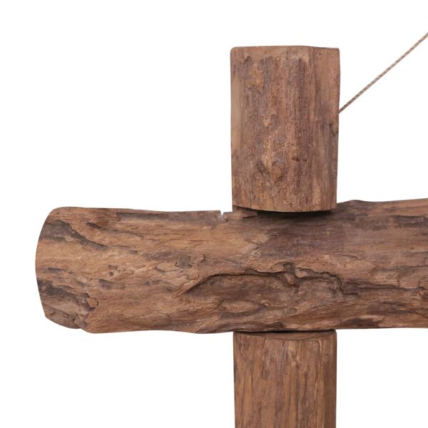 vidaXL P&ouml;lkkypeili luonnollinen 70x70 cm kierr&auml;tetty tiikki