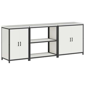 vidaXL Keitti&ouml;n s&auml;ilytyssarja hyllyll&auml; Muut 3 pcs Valkoinen Ter&auml;s