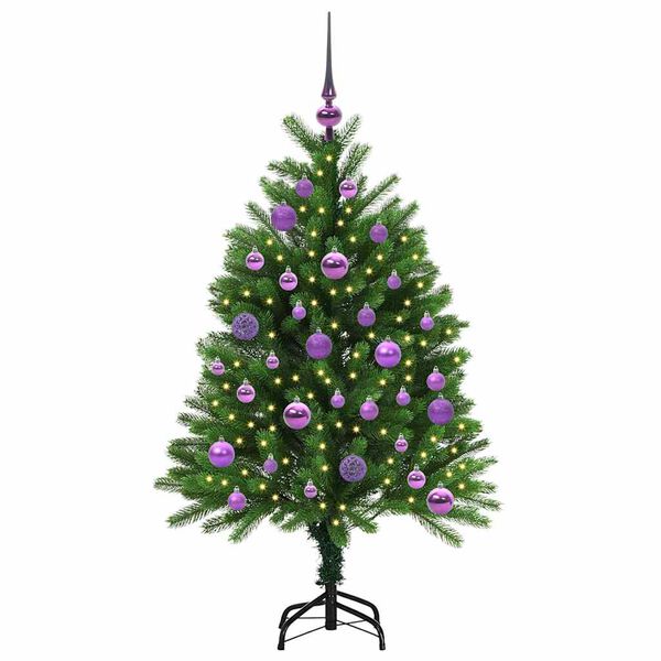 vidaXL Joulukuusi 150 LED-valoilla jalustalla Vihreä 120 cm PE