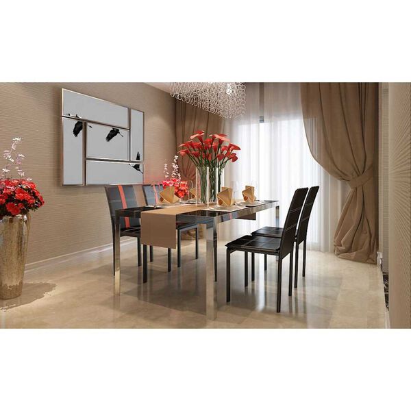 vidaXL Ruokatuolit 4 pcs Musta 46 x 38,5 x 91 cm Keinonahka