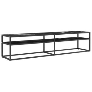 vidaXL TV-taso musta marmori 180x40x40,5 cm karkaistu lasi
