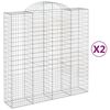 vidaXL Kaarevat kivikorit 2 kpl 200x50x200/220 cm galvanoitu rauta