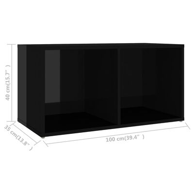 vidaXL TV-taso korkeakiilto musta 72x35x36,5 cm lastulevy