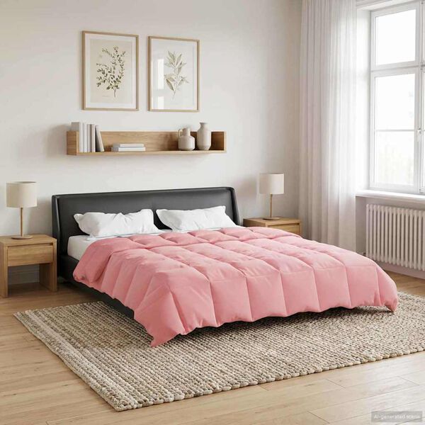vidaXL Kes&auml;peitto Quiltottu Pinkki 220 x 260 cm Mikrokuitu