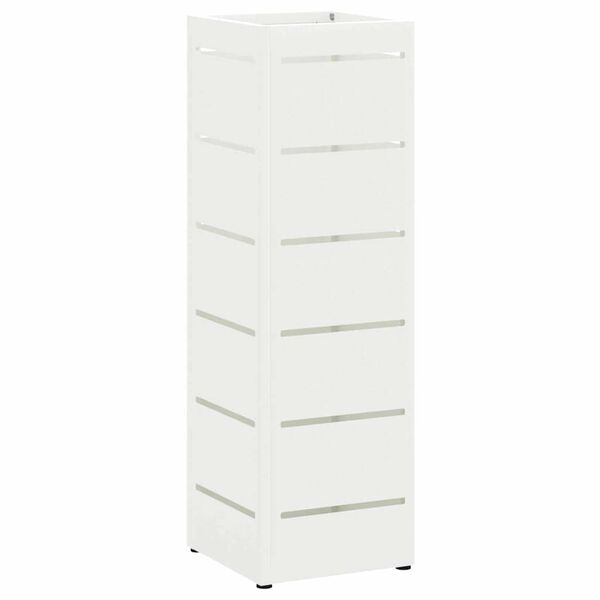 vidaXL Aurinkovarjojalusta Valkoinen 15,5 x 15,5 x 49 cm Ter&auml;s