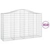 vidaXL Kaarevat kivikorit 10 kpl 200x50x120/140 cm galvanoitu rauta