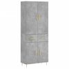 vidaXL Kaappi betoninharmaa 69,5x34x180 cm tekninen puu