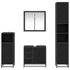 vidaXL Kylpyhuonekalustesetti hyllyll&auml; 4 pcs Musta tammi. Tekninen puu