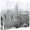 vidaXL Taitettava tilanjakaja 228x170 cm New York mustavalkoinen