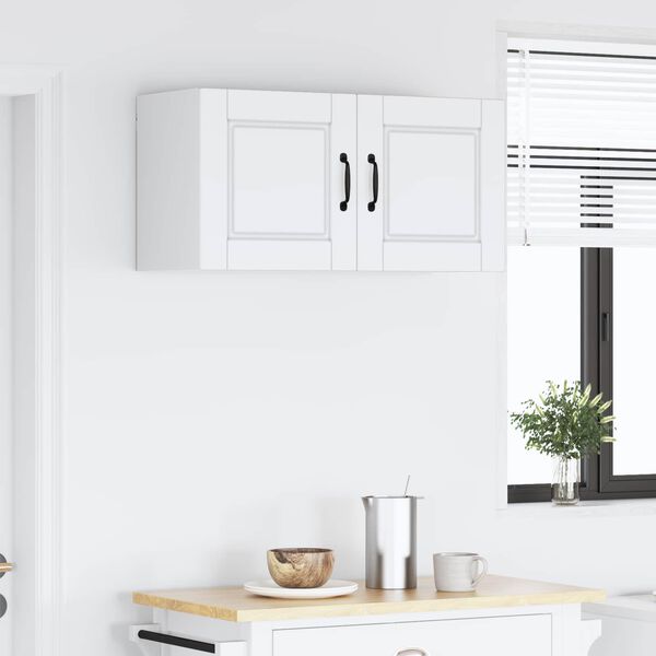 vidaXL Keitti&ouml;kaappi hyllyll&auml; Valkoinen 80 x 31 x 40 cm Tekninen puu